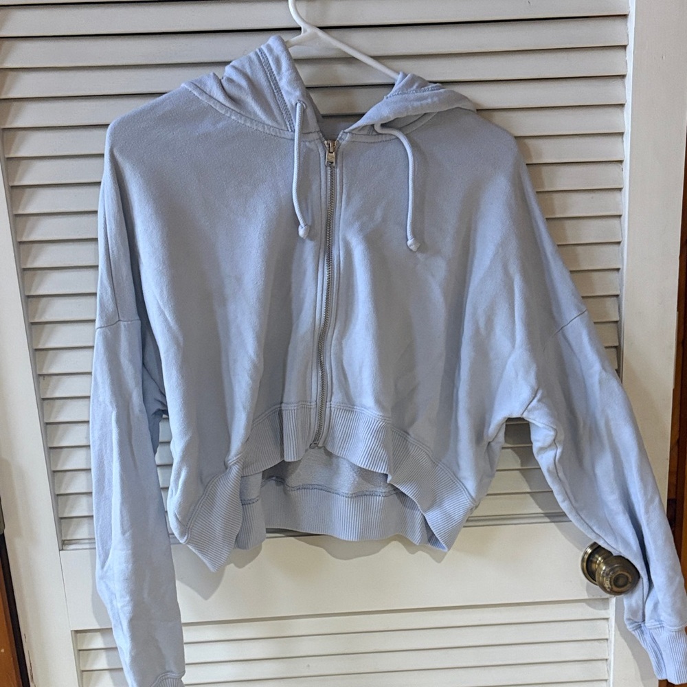 Hollister Light Blue Cropped Hoodie